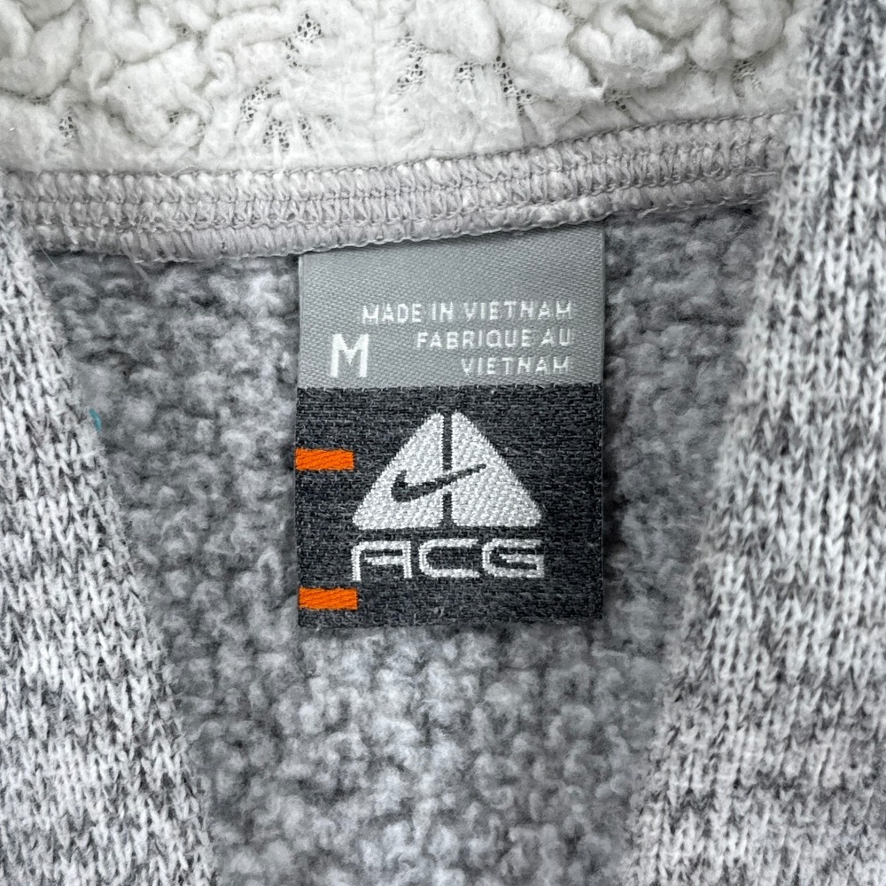 Nike ACG Womens Hoodie M Grey Marl Sherpa Lined Sweater Fleece Gorpcore Outdoor - Picture 2 of 9